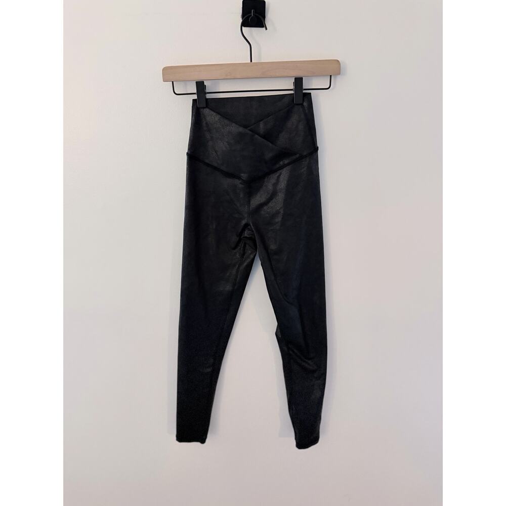 OFFLINE by Aerie The Hugger Crossover High WaistedMetallic Black Leggings-Size S